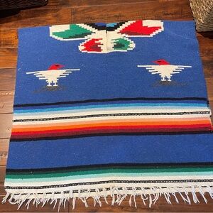 Mexican Serape Thunderbird oversized poncho